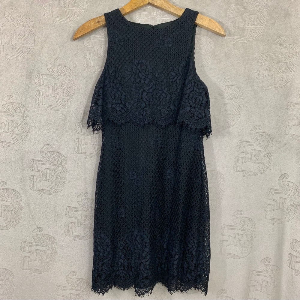Jump Apparel Black Lace Flapped Top Dress
